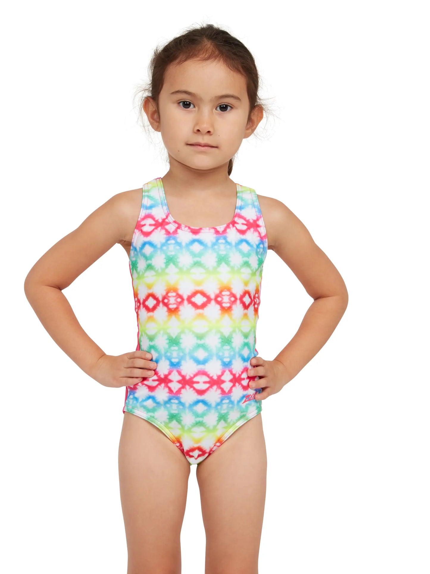 ZOGGS -Girls -  Actionback One Piece Swimsuit -  Rainbow Haze