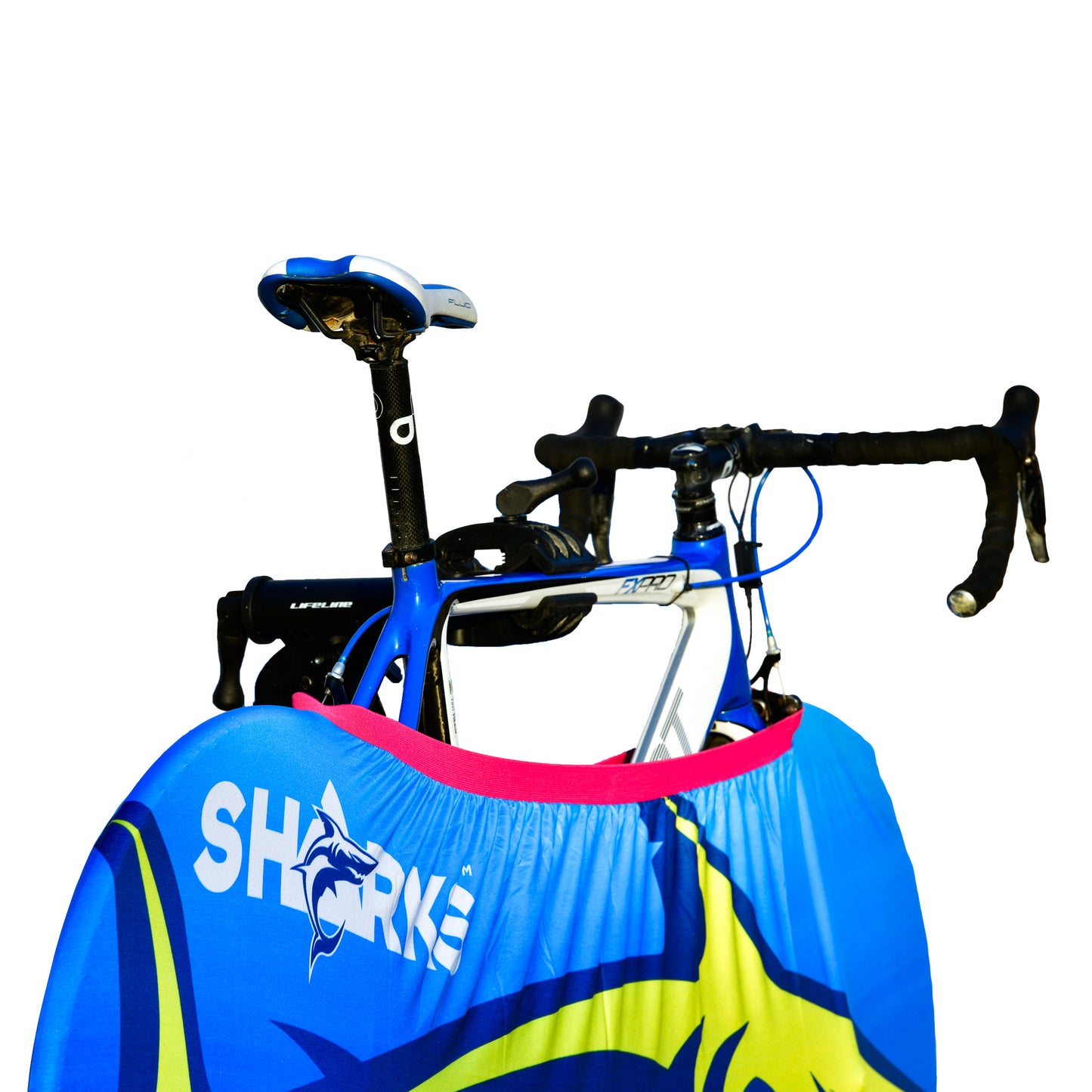Sharks - Bicycle wheel covers- Blue/Yellow