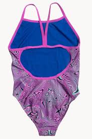 Speedo - Girls - Allover Digital V Back Swimsuit- Pink/Green