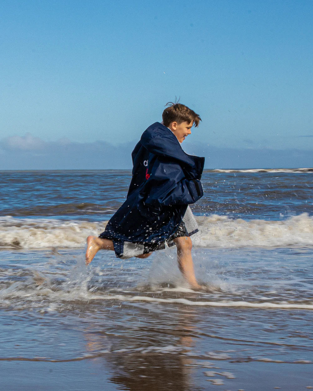 DRYROBE - Coat - Advance Kids Long Sleeve - Navy Blue/Grey