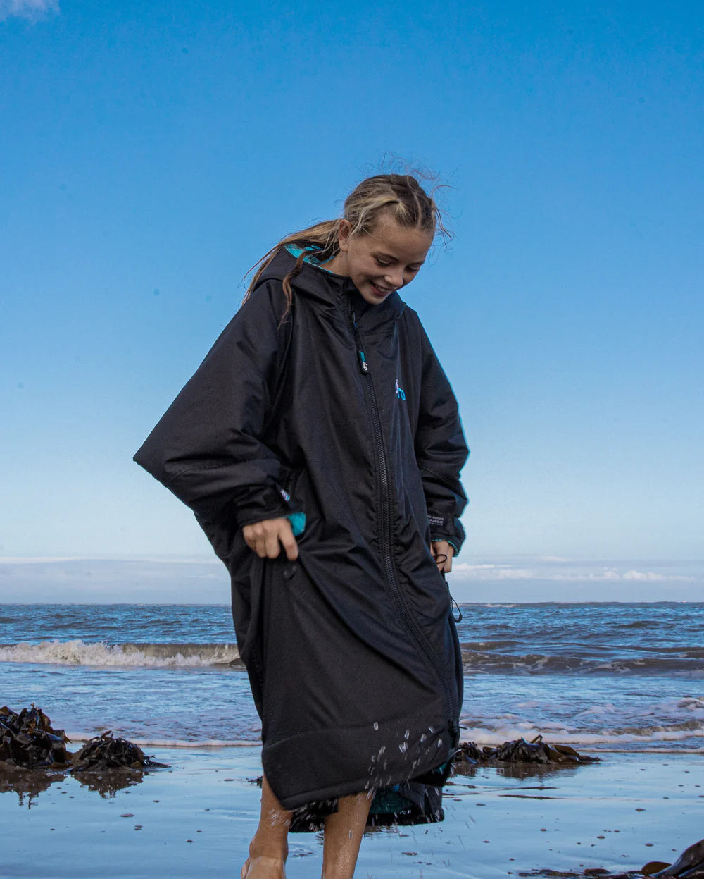 DRYROBE - Coat - Advance Kids Long Sleeve - Black/Blue