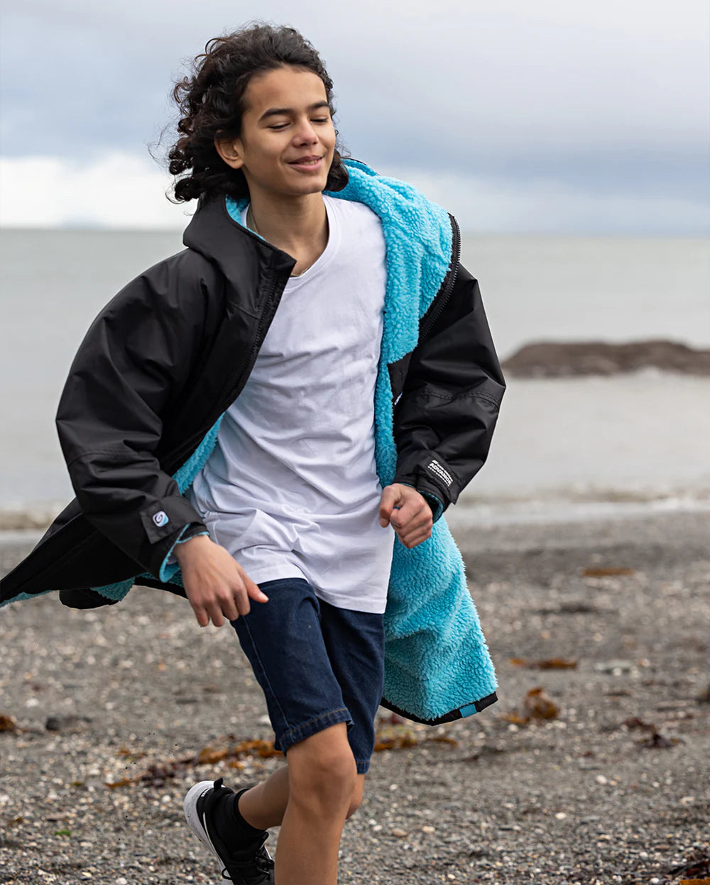 DRYROBE - Coat - Advance Kids Long Sleeve - Black/Blue