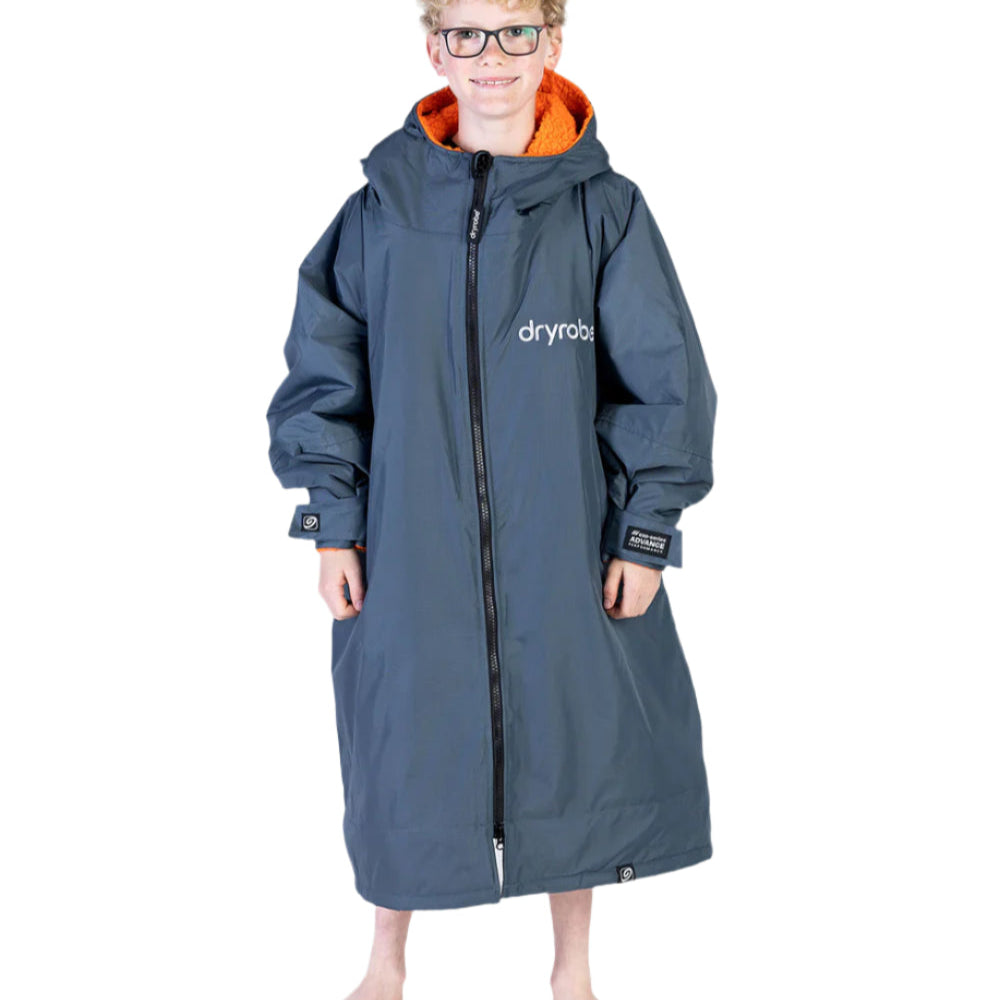 DRYROBE - Coat - Advance Kids Long Sleeve - Dark Grey/Orange