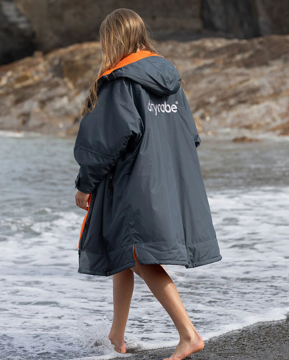 DRYROBE - Coat - Advance Kids Long Sleeve - Dark Grey/Orange