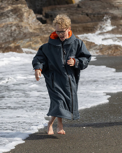 DRYROBE - Coat - Advance Kids Long Sleeve - Dark Grey/Orange