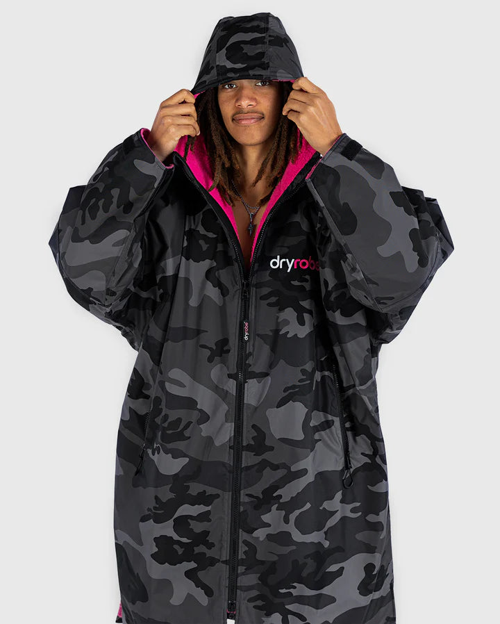 black camo pink dryrobe

