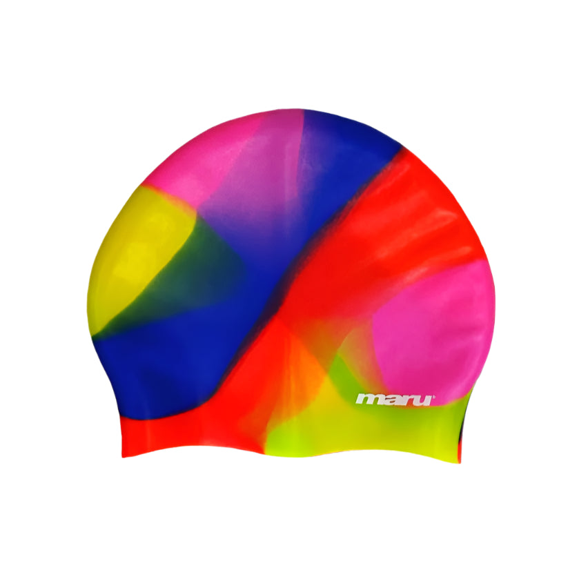 Maru - Long Hair Swimming Hat - Pink, Blue and Red
