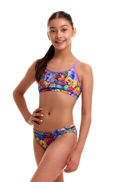 Funkita - Girls Swimsuit -  RacerBack - Two Piece - Austin Flowers