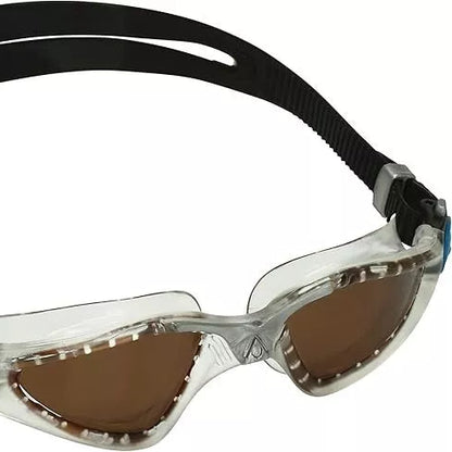 Aquasphere - Kayenne - Swim Goggles - Clear, Silver and Black - Brown Polarized Lens 