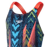 Speedo - Girls Openback Kneeskin -  Fastskin Endurance+ Max - Teal/Blue/Red