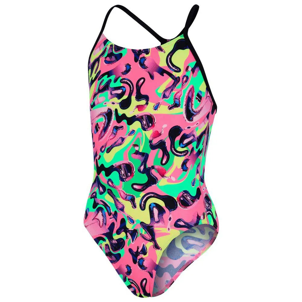 Speedo - Girls - Swim Suin - ALV LANE LINE BACK JF - PINK/YELLOW